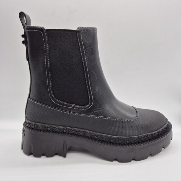 Coach Women's Bootie Jayla Leather Bootie Women's Size 8 B Black Chunky  (705) - Picture 5 of 12